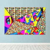 23_015, Geometrisch, Kubisme, Abstract Canvas Afdruk (Insitu (Houten vloer))