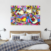 23_016, Kubisme, Abstract Canvas Afdruk (Insitu (Slaapkamer))