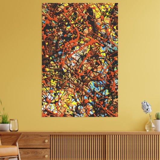 23_017, Splatter Abstract Canvas Afdruk (Insitu (Woonkamer))