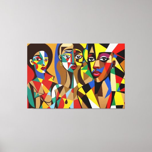 23_022, Afrikaans kubisme Kunst Canvas Afdruk (Voorkant)