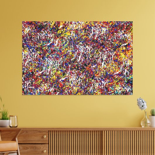 23_025, Splatter Abstract Canvas Afdruk (Insitu (Woonkamer))