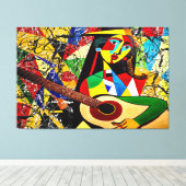 23_028, Abstract, Kubisme, Splatter, art. Canvas Afdruk (Insitu (Houten vloer))