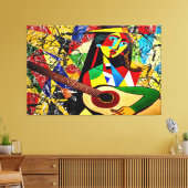 23_028, Abstract, Kubisme, Splatter, art. Canvas Afdruk (Insitu (Woonkamer))