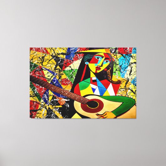 23_028, Abstract, Kubisme, Splatter, art. Canvas Afdruk (Voorkant)