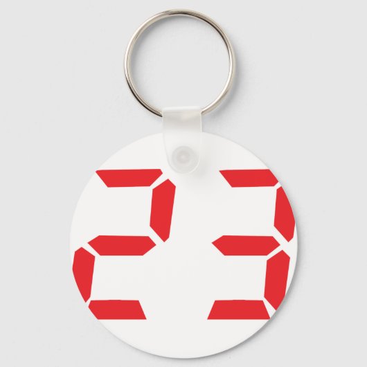 23 23 digitale wekker met rood alarm sleutelhanger (Voorkant)