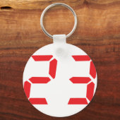 23 23 digitale wekker met rood alarm sleutelhanger (Voorkant)
