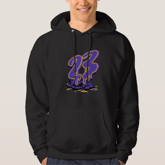 23 Drip Black Field Purple 12s Matching Hoodie (Voorkant)