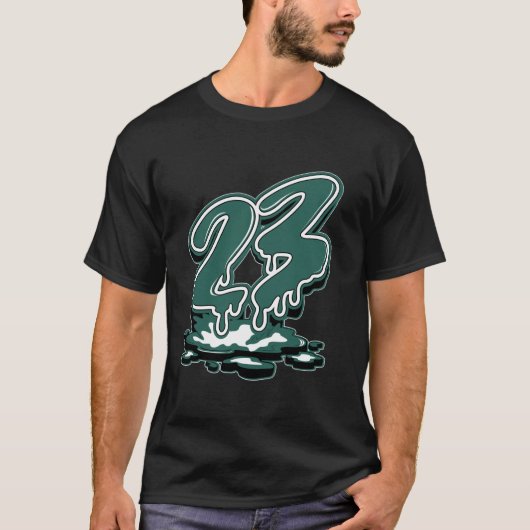 23 Drip Geoxideerd Groene 4s Matching T-shirt voor (Voorkant)