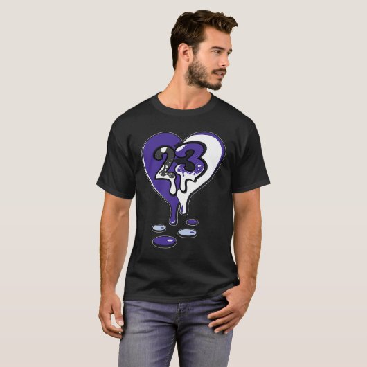 23 Drip Heart Concord 5s Matching T-shirt (Voorkant volledig)