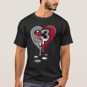 23 Drip Heart Particle Grey 9s Matching T-shirt (Voorkant)