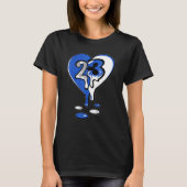 23 Drip Heart Retro Stealth 5s Matching T-shirt (Voorkant)