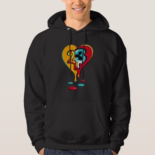23 Drip Heart SB Dunk forSkate Matching Hoodie (Voorkant)