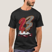 23 Drip Retro Cardinal Red 3s Matching T-shirt (Voorkant)