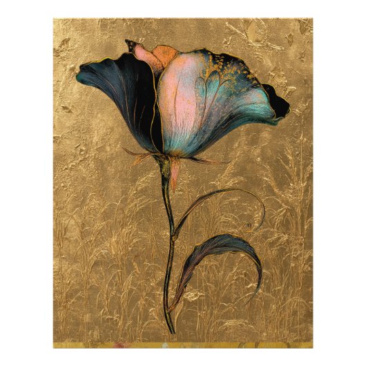 *~* 23 F4 Elegant Flower Gold  Foto Afdruk (Voorkant)