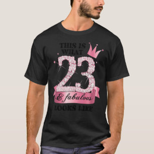 23 & Fabulous I Roze Wit Party Groep Candid Phot T-shirt