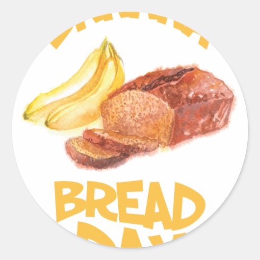 23 februari - Bananenbrood Dag Ronde Sticker (Voorkant)