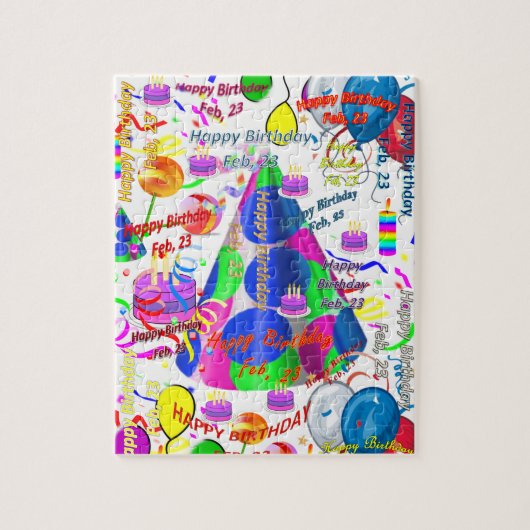 23 februari, Birthday Jigzaag Puzzle Legpuzzel (Verticaal)