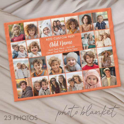 23 foto-collage met aangepaste tekstvakken fleece deken