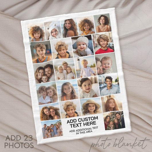 23 Foto collage met tekstvak Fleece Deken