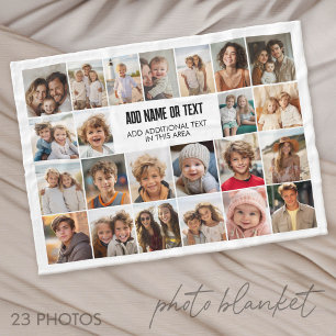 23 Foto collage met tekstvak Fleece Deken