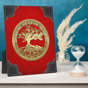 [23] Golden Celtic Tree of Life Fotoplaat