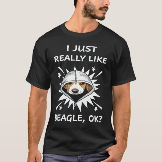 23 Ik vind Beagle gewoon echt leuk T-shirt (Voorkant)