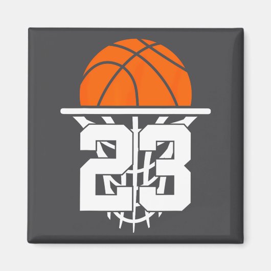 23 Jaar Basketbal 23e Verjaardag  Magneet (Voorkant)