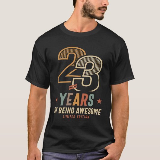 23 jaar Geweldige 2001 23e verjaardag T-shirt (Voorkant)