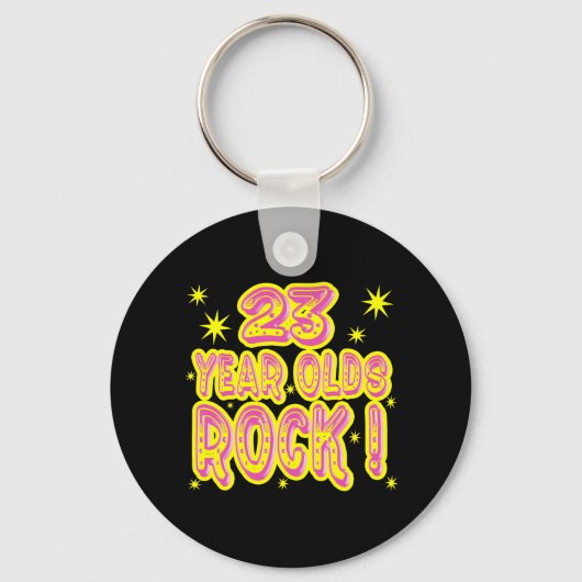 23 jaar Olds Rock! (Roze) Sleutelhanger (Voorkant)