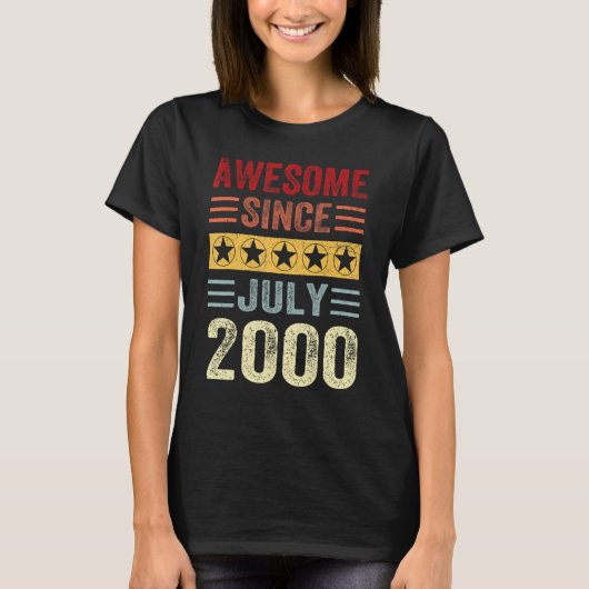 23 jaar oud Geweldige sinds juli 2000 23th T-shirt (Voorkant)