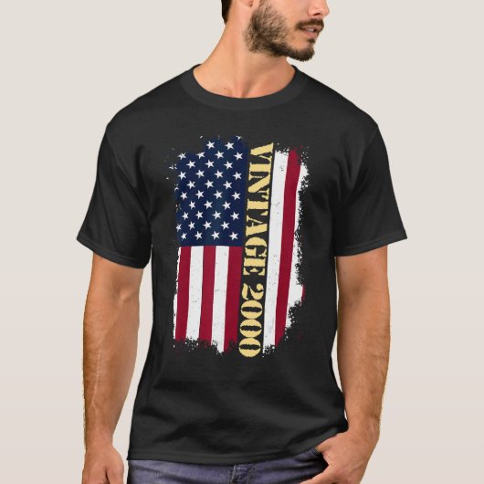 23 jaar oude Amerikaanse vlag 2000 Amerikaanse vl T-shirt (Voorkant)