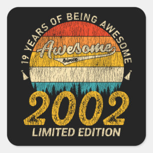 23 jaar oude Bday Retro Geweldige 23ste verjaardag Vierkante Sticker