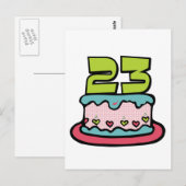 23 jaar oude Birthday Cake Briefkaart (Voorkant / Achterkant)