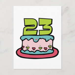 23 jaar oude Birthday Cake Briefkaart