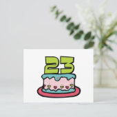 23 jaar oude Birthday Cake Briefkaart (Staand voorkant)