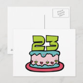 23 jaar oude Birthday Cake Briefkaart (Voorkant / Achterkant)