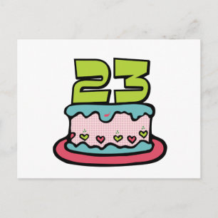 23 jaar oude Birthday Cake Briefkaart