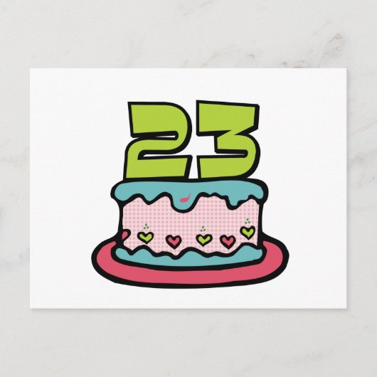 23 jaar oude Birthday Cake Briefkaart (Voorkant)