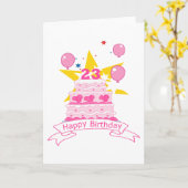23 jaar oude Birthday Cake Kaart (Gele Bloem)