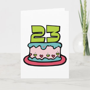 23 jaar oude Birthday Cake Kaart