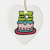 23 jaar oude Birthday Cake Keramisch Ornament (Rechts)