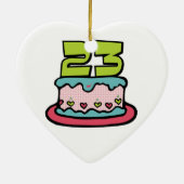 23 jaar oude Birthday Cake Keramisch Ornament (Achterkant)