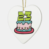 23 jaar oude Birthday Cake Keramisch Ornament (Links)