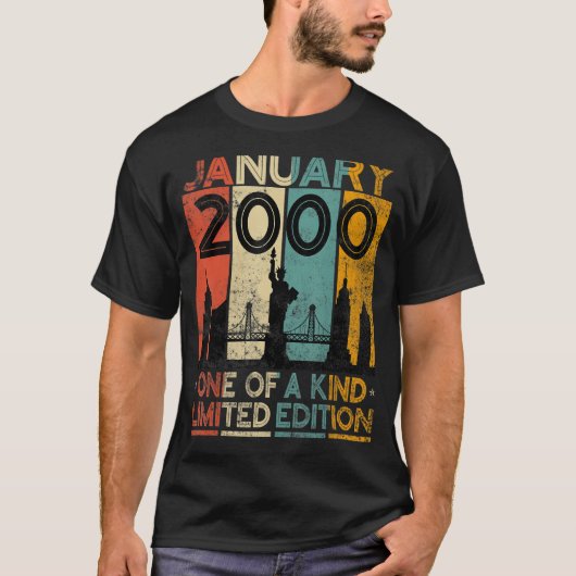 23 jaar oude Mannen van januari 2000 T-shirt (Voorkant)