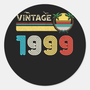 23 jaar oude Vintage 1999 Retro 23e verjaardag Ronde Sticker