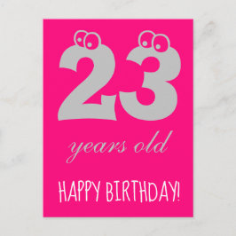 23 jaar verjaardag FELICITATIES Schattig Heet Roze Briefkaart