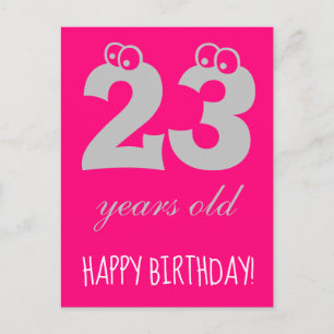 23 jaar verjaardag FELICITATIES Schattig Heet Roze Briefkaart