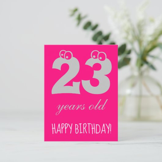 23 jaar verjaardag HEERLIJKE VERJAARDAG Roze Briefkaart (Staand voorkant)