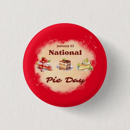 23 januari Nationale Pie Dag Ronde Button 3,2 Cm (Voorkant)