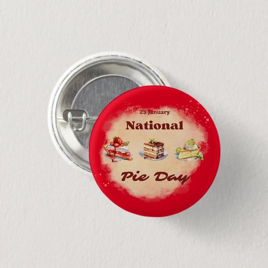23 januari Nationale Pie Dag Ronde Button 3,2 Cm (Voorkant /achterkant)